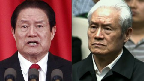 Former Chinese security tsar Zhou Yongkang before and after his shuanggui detention.