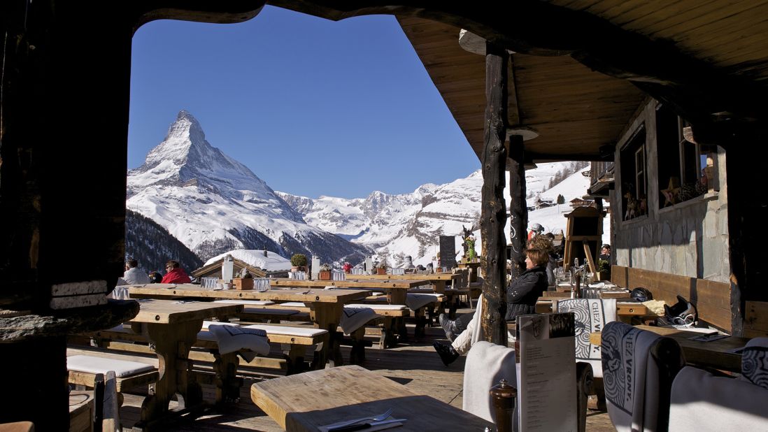 Originally a simple farmhouse on the slopes of Zermatt in Switzerland, Chez Vrony has become a prized table for gourmet skiers. 