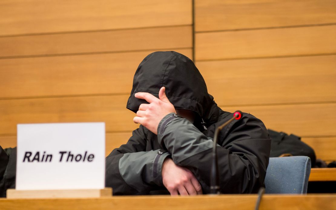 The defendant, identified only as "Michael P," admitted his guilt over the crash but wore a hood in court to hide his face. This photo was taken at an earlier court hearing. 
