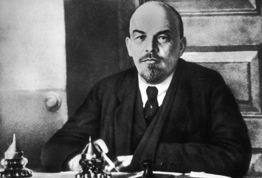 Vladimir Lenin led the the Bolshevik October Revolution and became leader of the Communist Party.