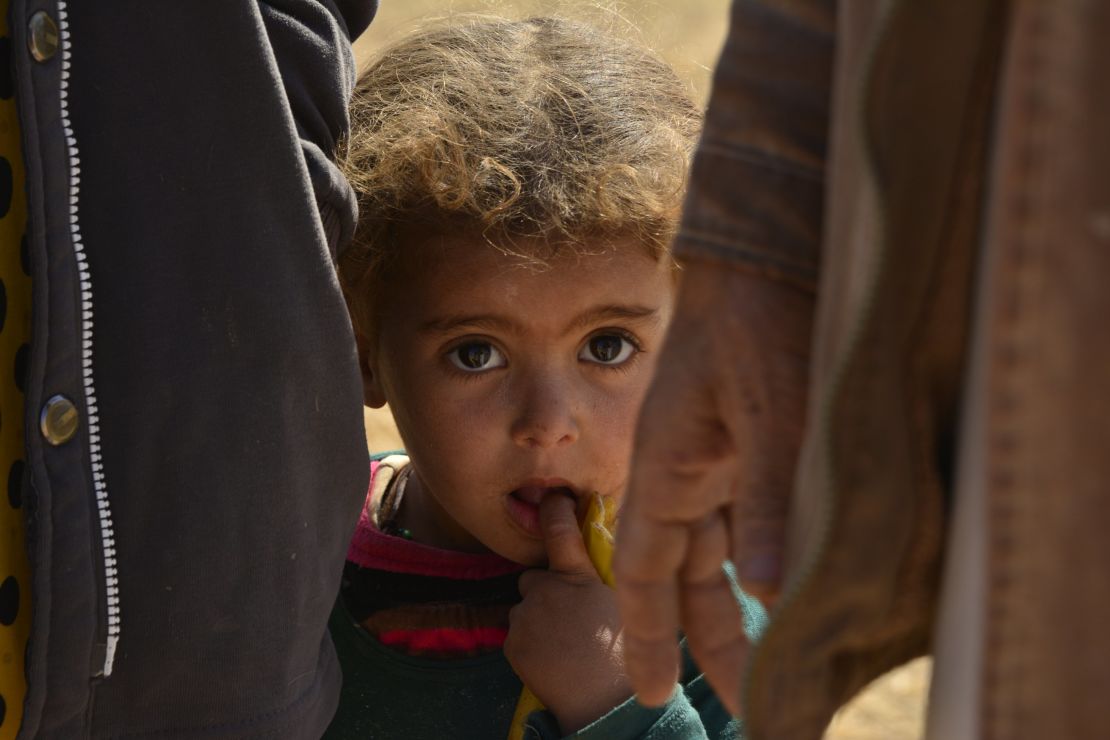 Children are reportedly dying of cold in the desert north of Mosul.