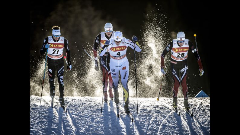 Skiers compete in the FIS Sprint C race in Lillehammer, Norway, on Friday, December 2.