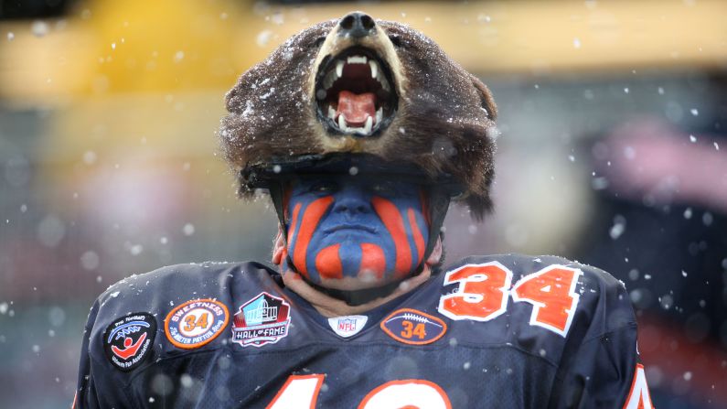 A Chicago football fan looks on before his team's game against San Francisco in Chicago on Sunday, December 4. Chicago defeated San Francisco 26-6. 