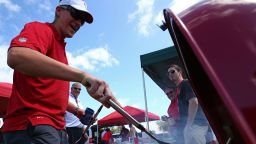 TAMPA, FL - OCTOBER 04:  Fans tailgate before the game between the Tampa Bay Buccaneers and the Carolina Panthers at Raymond James Stadium on October 4, 2015 in Tampa, Florida.  (Photo by Rob Foldy/Getty Images)