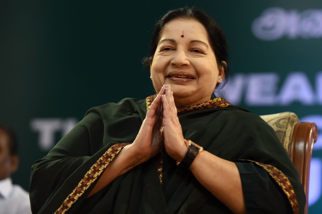 Jayalalithaa Jayaram takes part in a swearing-in ceremony as Chief Minister of Tamil Nadu state in Chennai in May 2016.