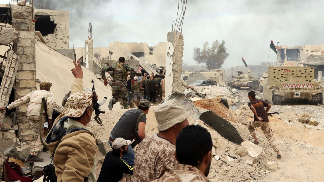 Forces hold position in clashes with ISIS in the city of Sirte.
