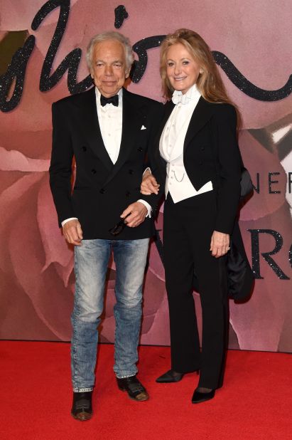 Ralph Lauren, recipient of the Outstanding Achievement in Fashion Award, and wife, Ricky Anne Loew-Beer. 