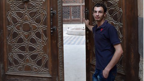 Yousef Jamous, photographed by Humans of Damascus, works at Al Zahir Library in Old Damascus.