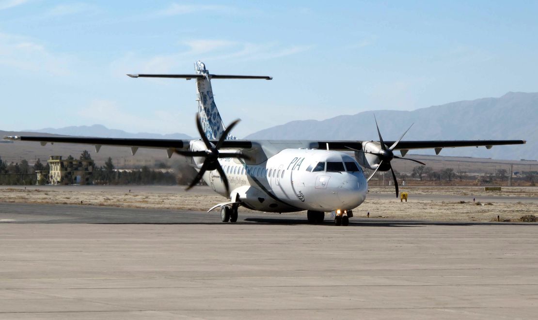 An ATR-42, pictured in 2011, is a twin-engine propeller plane.