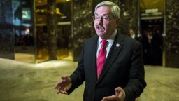 Iowa Governor Terry Branstad speaks to the press after meeting with US President-elect Donald Trump at Trump Tower on December 6, 2016 in New York.
