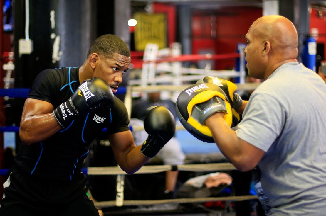 Jacobs working out with Rozier at Gleason's Gym.