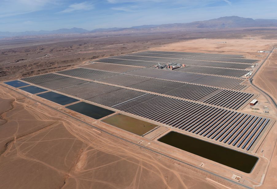 The Noor-Ouarzazate pictured in 2016 before the erection of the concentrated solar power tower. Morocco's ambitious green energy target is to produce <a href="https://edition.cnn.com/2019/02/06/motorsport/morocco-solar-farm-formula-e-spt-intl/index.html" target="_blank">42%</a> of its power from renewable sources by 2020 -- as of February 2019 it was already producing 35% from renewables.<br />