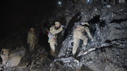 Pakistani soldiers search for victims from the wreckage of the crashed PIA passenger plane Flight PK661 at the site in the village of Saddha Batolni in the Abbottabad district of Khyber Pakhtunkhwa province on December 7, 2016.
All 48 people on board a Pakistani plane which crashed in the country's mountainous north and burst into flames have died, officials told AFP on December 7, 2016. "No one survived," said the Civil Aviation Authority spokesman.
 / AFP / AAMIR QURESHI        (Photo credit should read AAMIR QURESHI/AFP/Getty Images)