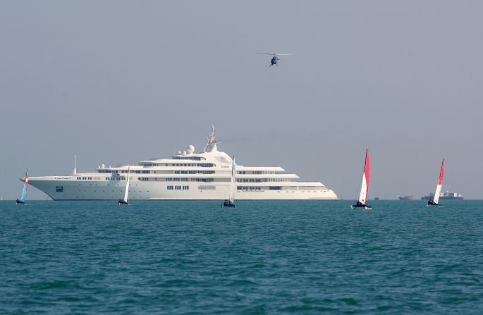 Eclipse is only half a meter longer than this vessel owned by Sheikh Maktoum, the ruler of Dubai. 