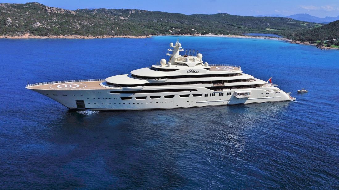 Formerly known as Project Omar, Dilbar was launched this year for Russian billionaire Alisher Usmanov. Measuring 156 meters (511 feet) in length, it has the largest gross tonnage -- the measure of internal volume -- at 15,917 GT, according to Boat International.