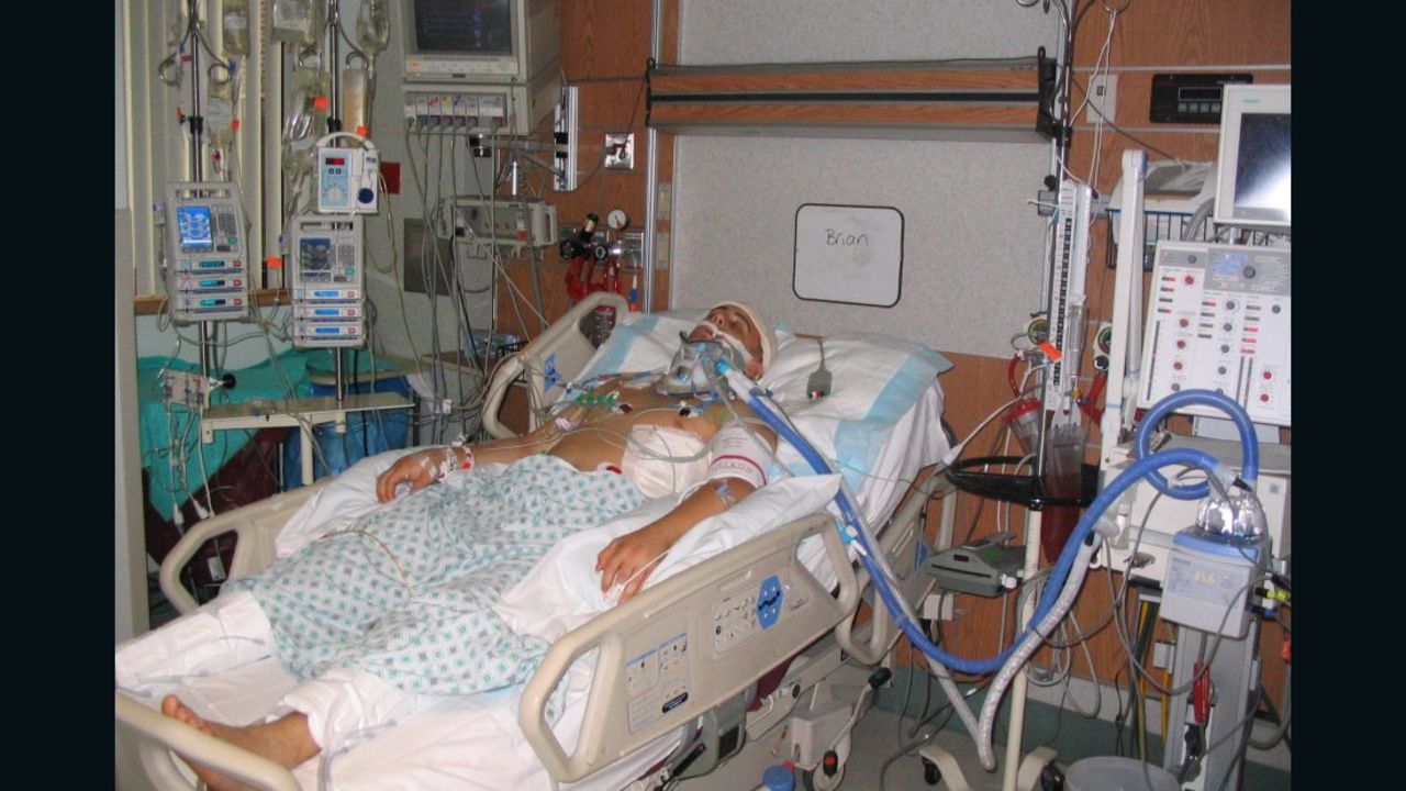 Brian Menish in 2007 after a devastating motorcycle accident. 