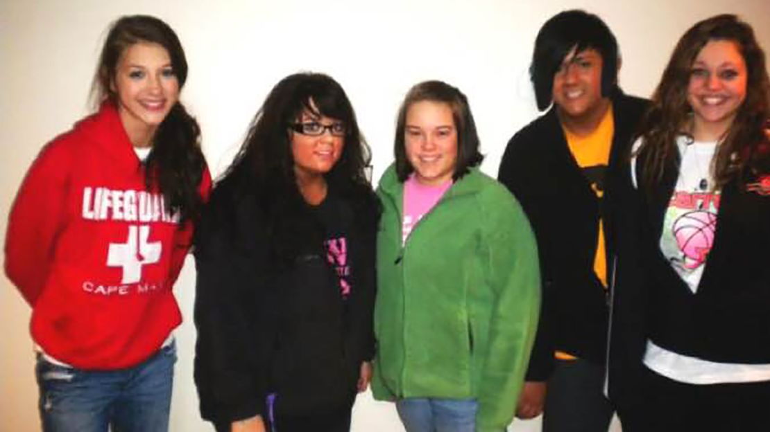 Jinkinson, second from right, with some of her friends in high school.
