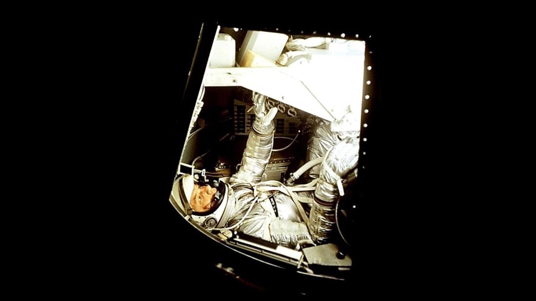 Glenn prepares for the Mercury-Atlas 6 flight. He would becomes the third American in space.