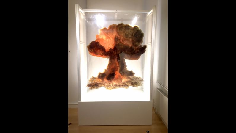 The artist is often inspired by the destructive impact humans can have on the environment. In this piece he was able to achieve a realistic image of the mushroom cloud of an exploding nuclear bomb through a digital rendering of each explosion.