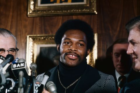 Archie Griffin of Ohio State speaks during press conference on December 02, 1975, after he was named winner of the Heisman Trophy for the second time, becoming college football's only two-time Heisman Trophy winner.  He went on to play in the NFL for seven seasons with the Cincinnati Bengals. 
