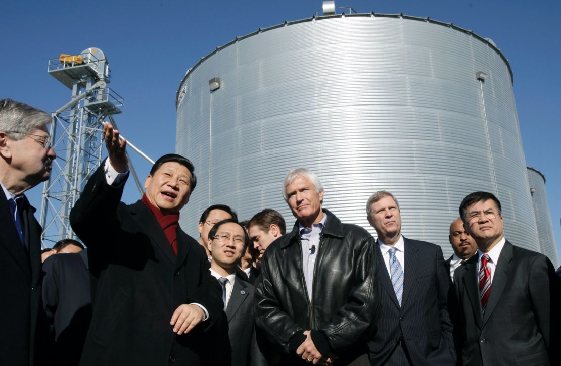 Chinese President Xi Jinping visits an Iowa farm in 2012.