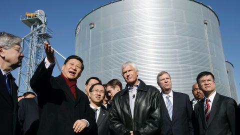 Chinese President Xi Jinping visits an Iowa farm in 2012.