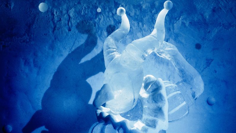 <strong>ICEHOTEL 365</strong>: Since 2016, part of the hotel has been permanent thanks to solar-powered cooling technology -- including this art suite, called "Dancers in the Dark" and designed by Tjåsa Gusfors and Patrick Dallard.
