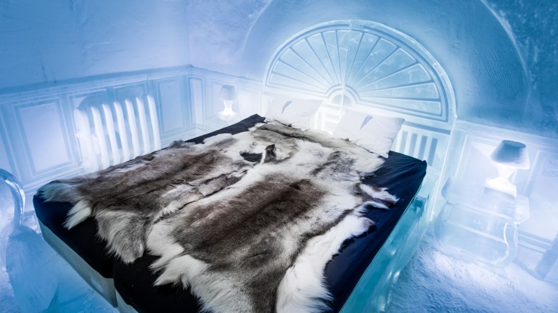 Sweden's ICEHOTEL, which has been built and rebuilt every year since 1989, is now open year-round. The Victorian Apartment (pictured) is designed by Luca Roncoroni. 