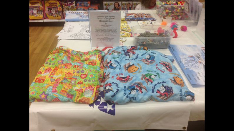 Weighted blankets help kids with autism feel comforted and calm, according to Patti Erickson, president of the Greater Philadelphia chapter of the Autism Society.