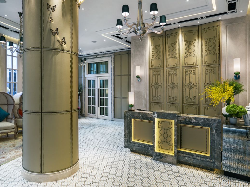 The design "pays homage to the surrounding heritage," says hotel manager Gina Tam, "playing with the 'east-meets-west' aesthetics Hong Kong was built upon." 