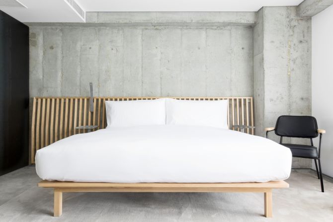 The entire hotel is a lesson in modern minimalism and industrial chic.