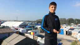 Muhamed lived in the Jungle camp in Calais while trying to reach the UK, where his uncle lives.