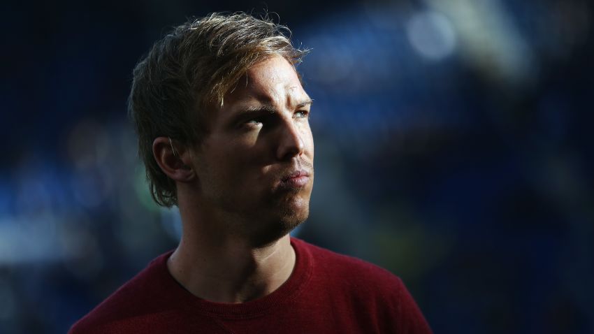 SINSHEIM, GERMANY - OCTOBER 30:  Head coach Julian Nagelsmann of Hoffenheim looks on prior to the Bundesliga match between TSG 1899 Hoffenheim and Hertha BSC at Wirsol Rhein-Neckar-Arena on October 30, 2016 in Sinsheim, Germany.  (Photo by Alex Grimm/Bongarts/Getty Images)