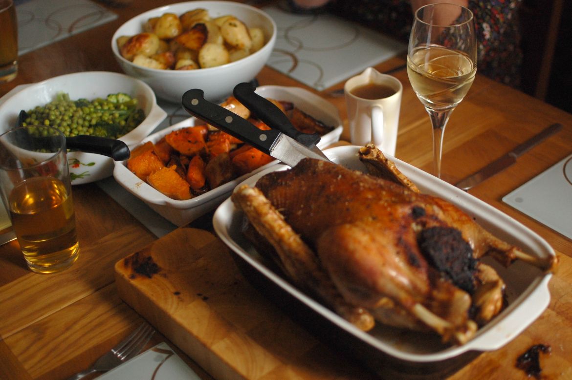 Weihnachtsgans, or German Christmas goose, is the traditional fowl for family feasts, but roast duck is gaining popularity.