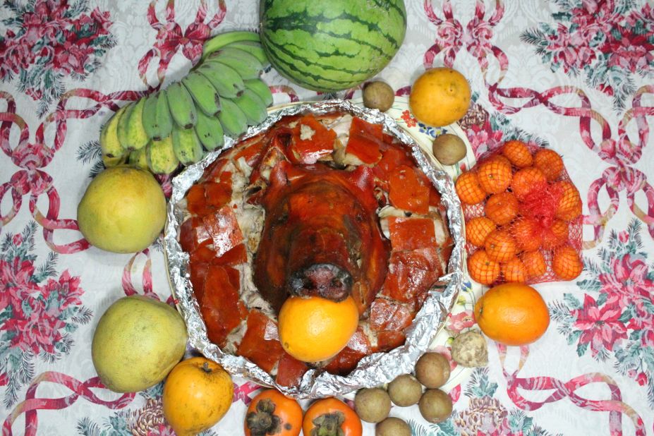 "Preparing lechon is a bit of an event in itself -- from stuffing the hog with onions, lemongrass, and garlic to preparing the fire," says expat Filiipino and executive chef Carlo Lamagna.