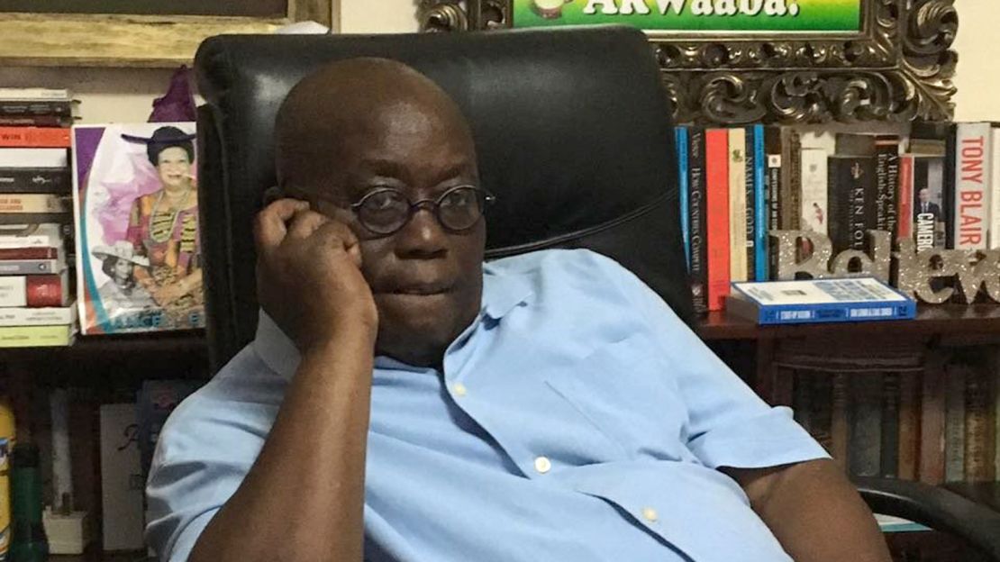 Nana Akufo-Addo takes the concession phone call from President Mahama.