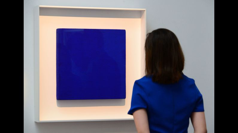 Yves Klein, a provocative French conceptual artist created and patented his unique and striking pigment which he named "International Klein Blue". He used it in a number of monochrome paintings claiming that the color represented the cosmic energy that floats freely in the air.