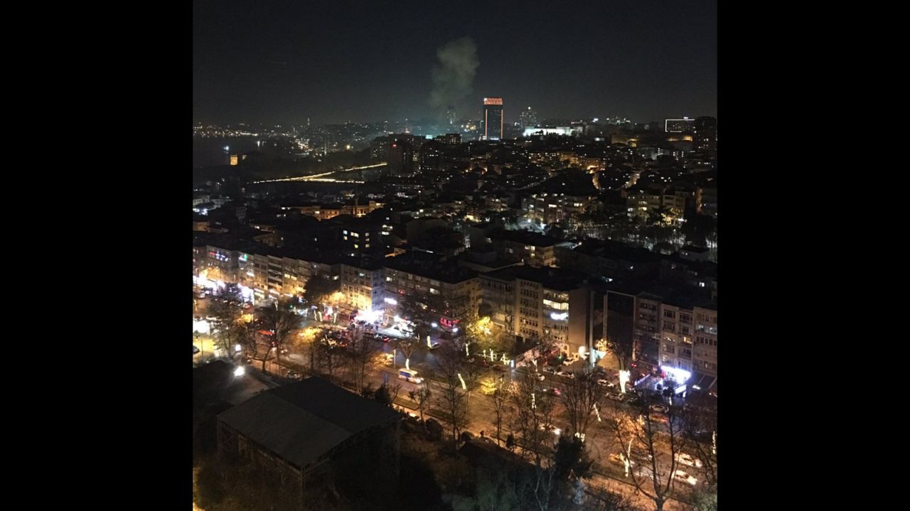 Muhammad Karim took this image showing the smoke from the explosions and a video showing emergency vehicles responding to the scene in Istanbul. "Massive Boom in Istanbul. Two of them. In or near Besiktas Stadium," he posted on Twitter.