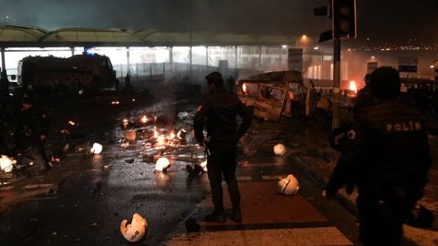 A car bomb was the source of the explosions, according to Turkish state-run news agency TRT, citing Interior Minister Suleyman Soylu.
