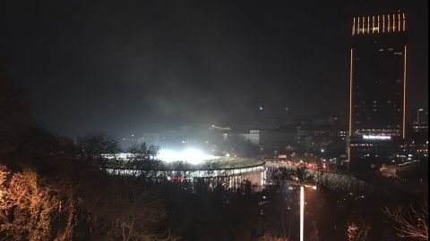 A view of Besiktas football club stadium after the explosions. 