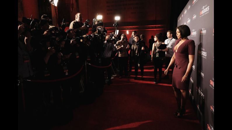"Empire" star Taraji P. Henson draws a crowd of photographers on the red carpet.