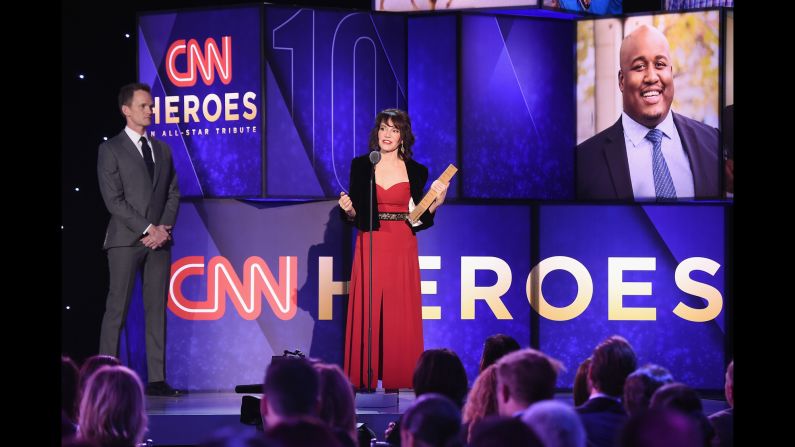 CNN Hero Sherri Franklin of Muttville accepts her award. 