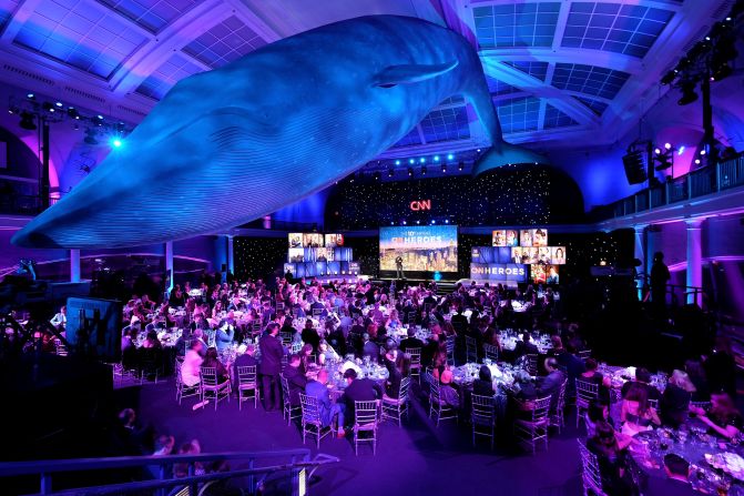 A view of the Irma and Paul Milstein Family Hall of Ocean Life during the CNN Heroes gala.