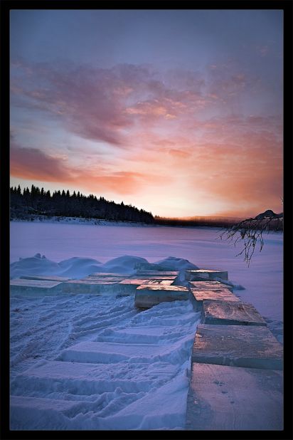It takes two months to complete the hotel, which is made out of ice blocks taken from a nearby river. There are only a few hours of daylight during the winter in Lapland, but the region does boast spectacular skies.  