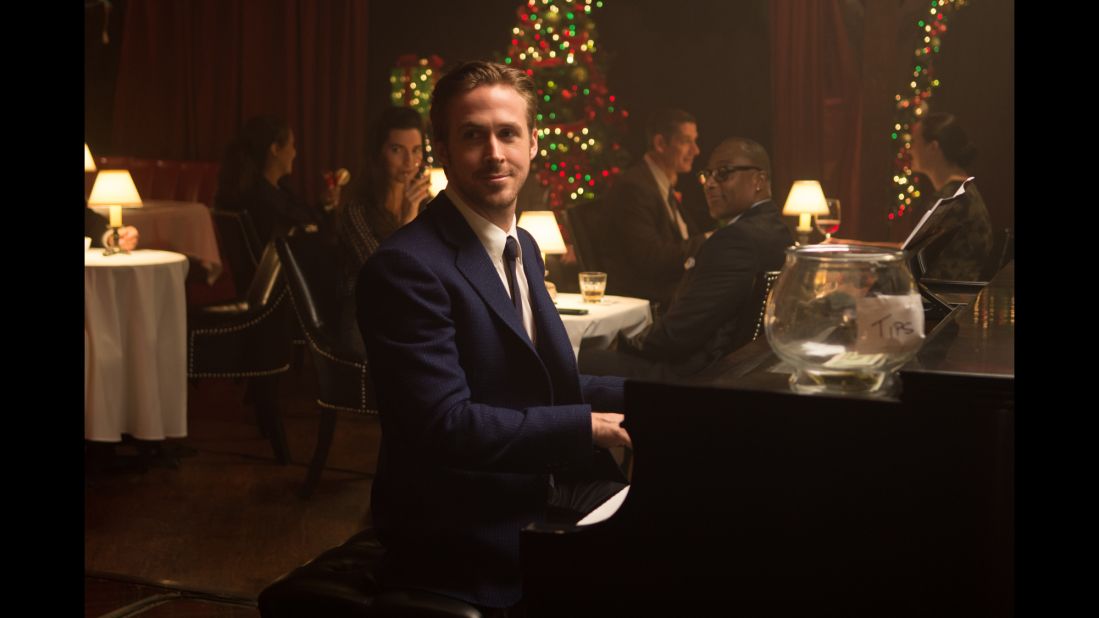 Gosling plays Sebastian, a musician struggling to turn his passion into a livelihood. This scene was shot at the SmokeHouse, a classic L.A. steak house where prime rib has been on the menu since 1946.
