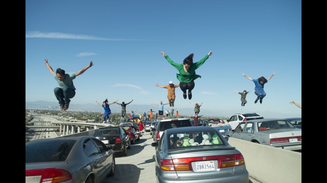 Even L.A.'s notoriously congested freeways get the star treatment in "La La Land." A traffic jam of drivers-turned-singers-and-dancers turns a gridlocked ramp into the movie's exuberant opening number.