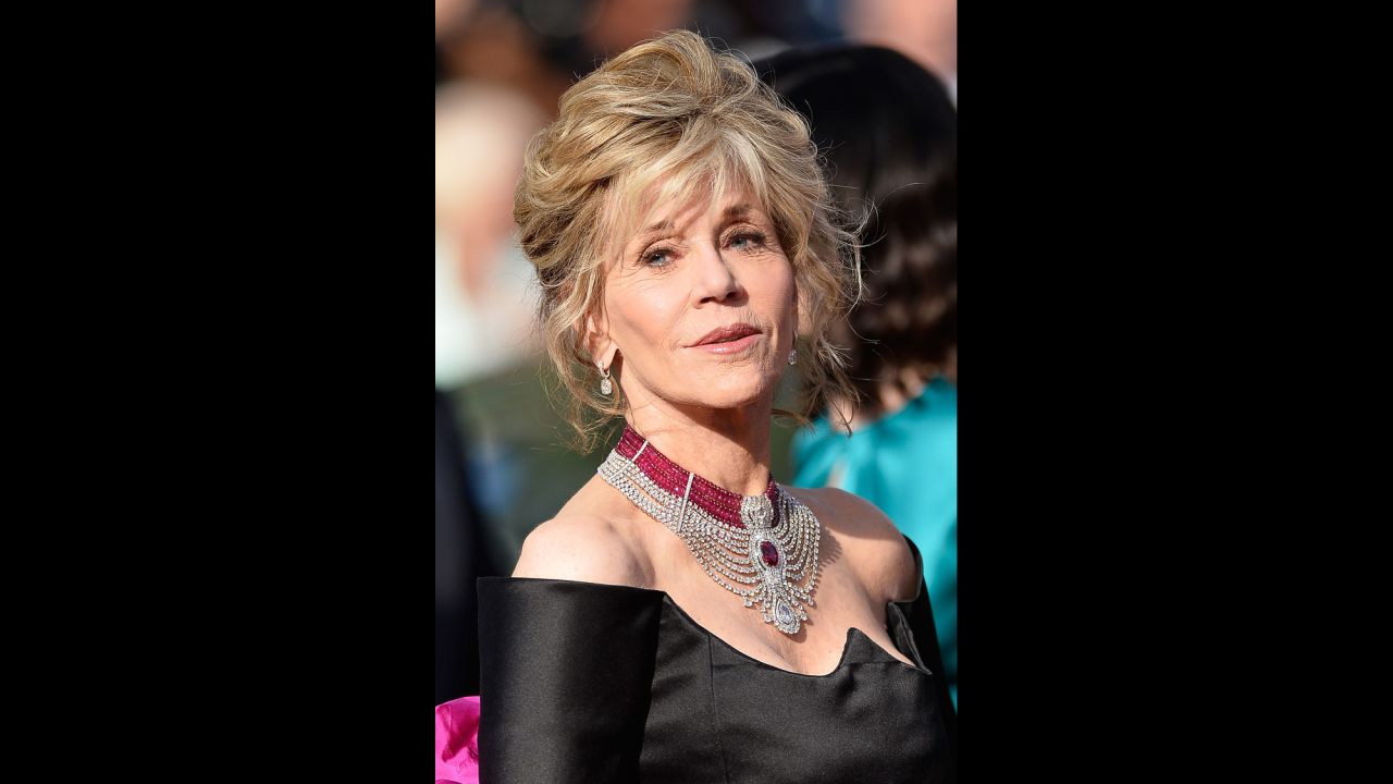 Actress Jane Fonda wore the choker-style necklace during the 2015 Cannes Film Festival.<br />