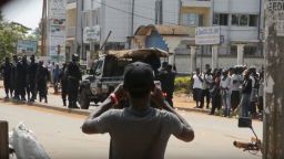 A series of demonstrations in Cameroon's English-speaking western regions escalated into violent clashes in several cities. The images below show demonstrators in Kumba, in Cameroon's Southwest region on December 9, 2016.