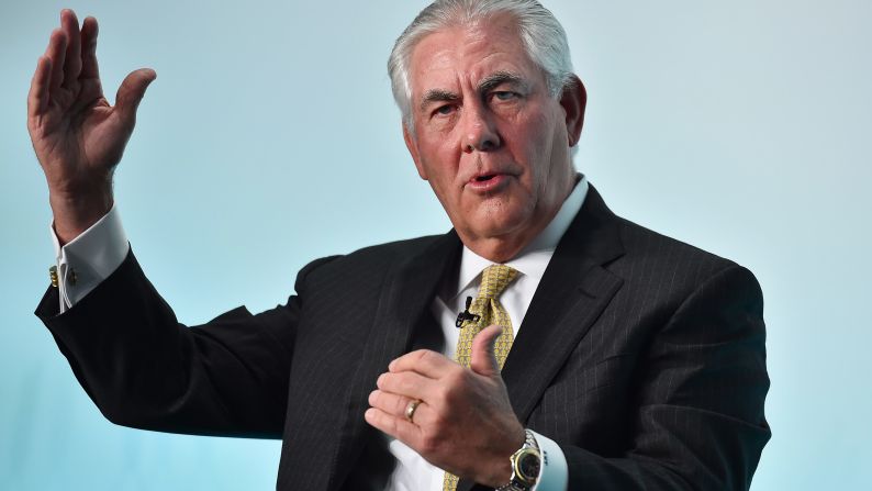 Trump has tapped ExxonMobil CEO Rex Tillerson <a href="index.php?page=&url=http%3A%2F%2Fwww.cnn.com%2F2016%2F12%2F12%2Fpolitics%2Fdonald-trump-rex-tillerson-secretary-of-state-exxonmobil-ceo%2F" target="_blank">to serve as secretary of state,</a> the transition team announced December 13. Tillerson, seen here at a conference in 2015, has no formal foreign-policy experience, but he has built close relationships with many world leaders by closing massive deals across Eurasia and the Middle East on behalf of the world's largest energy company.