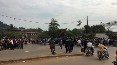 Demonstration on November 9 in the town of Kumba in Cameroon's anglophone Southwest province. 